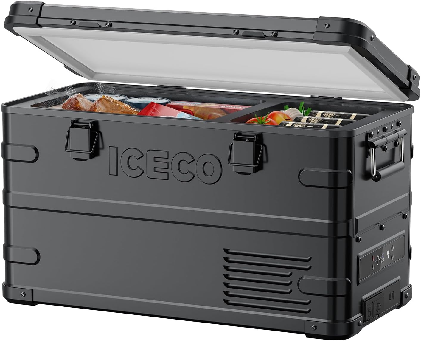 ICECO APL35 12 Volt Car Refrigerator. 37 Quart (30 Liter) Light Duty Aluminum 12v Portable Fridge Freezer. SECOP Nano Compressor. -4℉~68℉. 12/24V DC. 100-240V AC for Outdoor. Camping. RV. Truck. Boat