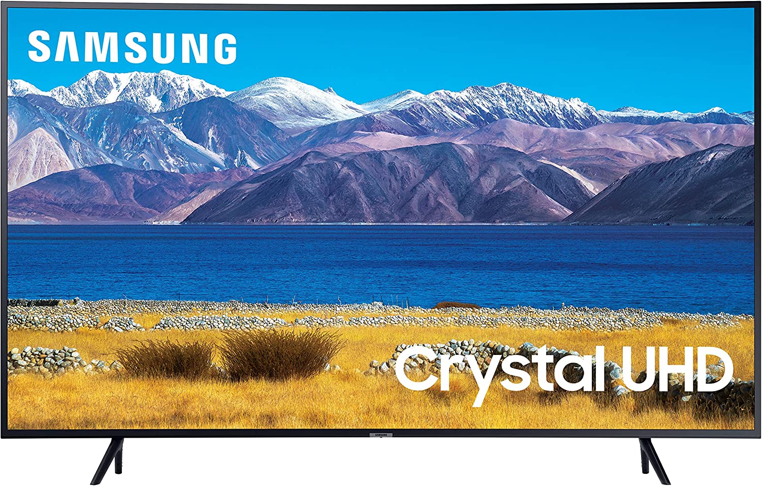 SAMSUNG 55-inch Class Curved UHD TU-8300 Series - 4K UHD HDR Smart TV With Alexa Built-in (UN55TU8300FXZA. 2020 Model). CHARCOAL BLACK