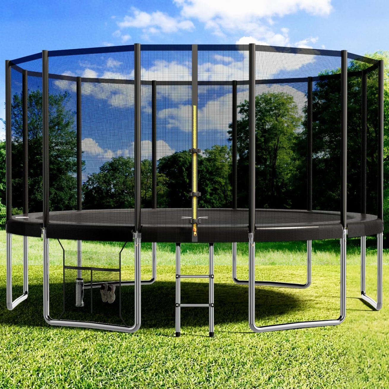 Devoko trampoline outdoor Ø 427 cm indoor trampoline children's garden trampoline. complete set with shoe net. ladder. edge cover. safety net. load capacity 150 kg
