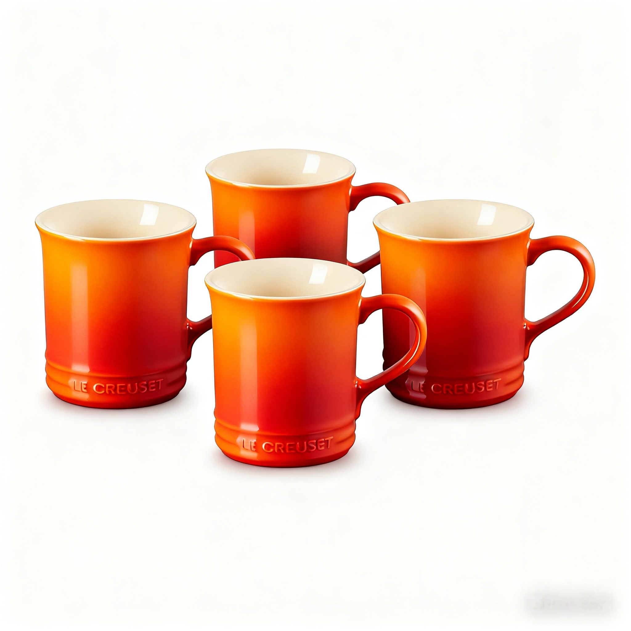 Le Creuset Set mit 4 Tassen aus Steingut, je 400 ml