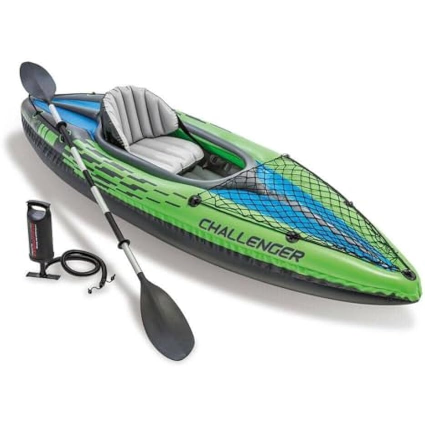 Intex Challenger Kayak. Man Inflatable Canoe with Aluminum Oars and Hand Pump