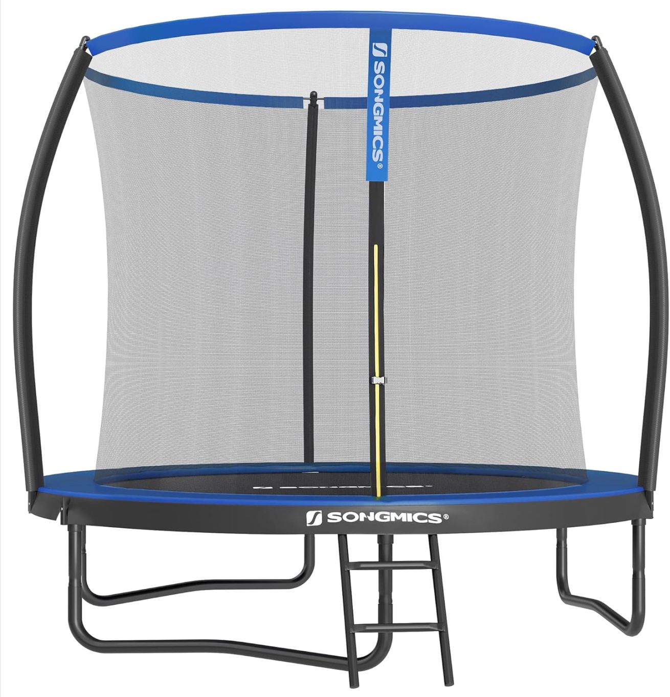 SONGMICS Outdoor Trampoline Ø 244 cm. Round Garden Trampoline for Children with Safety Net. Edge Cover. Ladder and Padded Poles