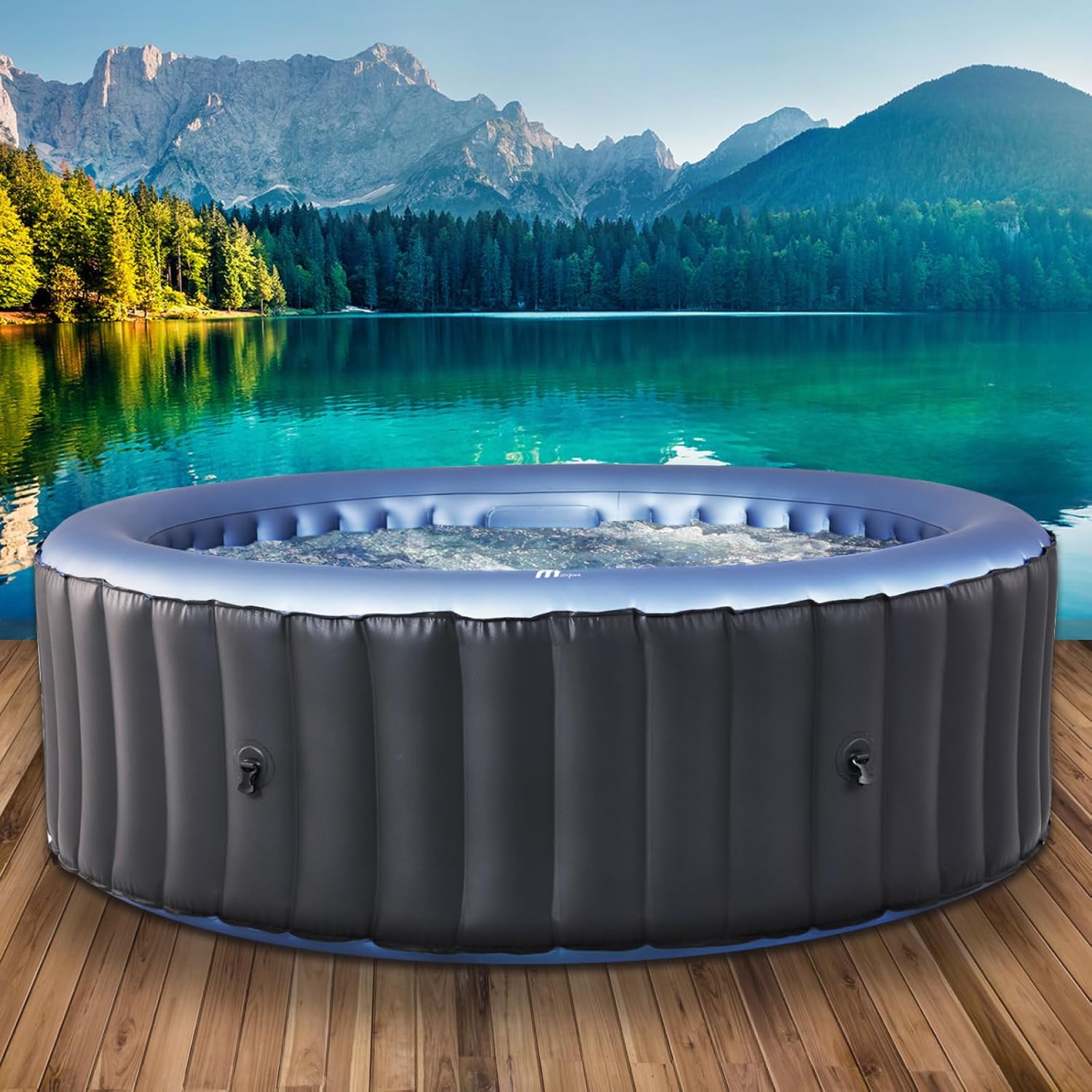BRAST® MSpa Inflatable Whirlpool. 4-8 People. Many Models. Round and Square. Diameter 125-224 cm