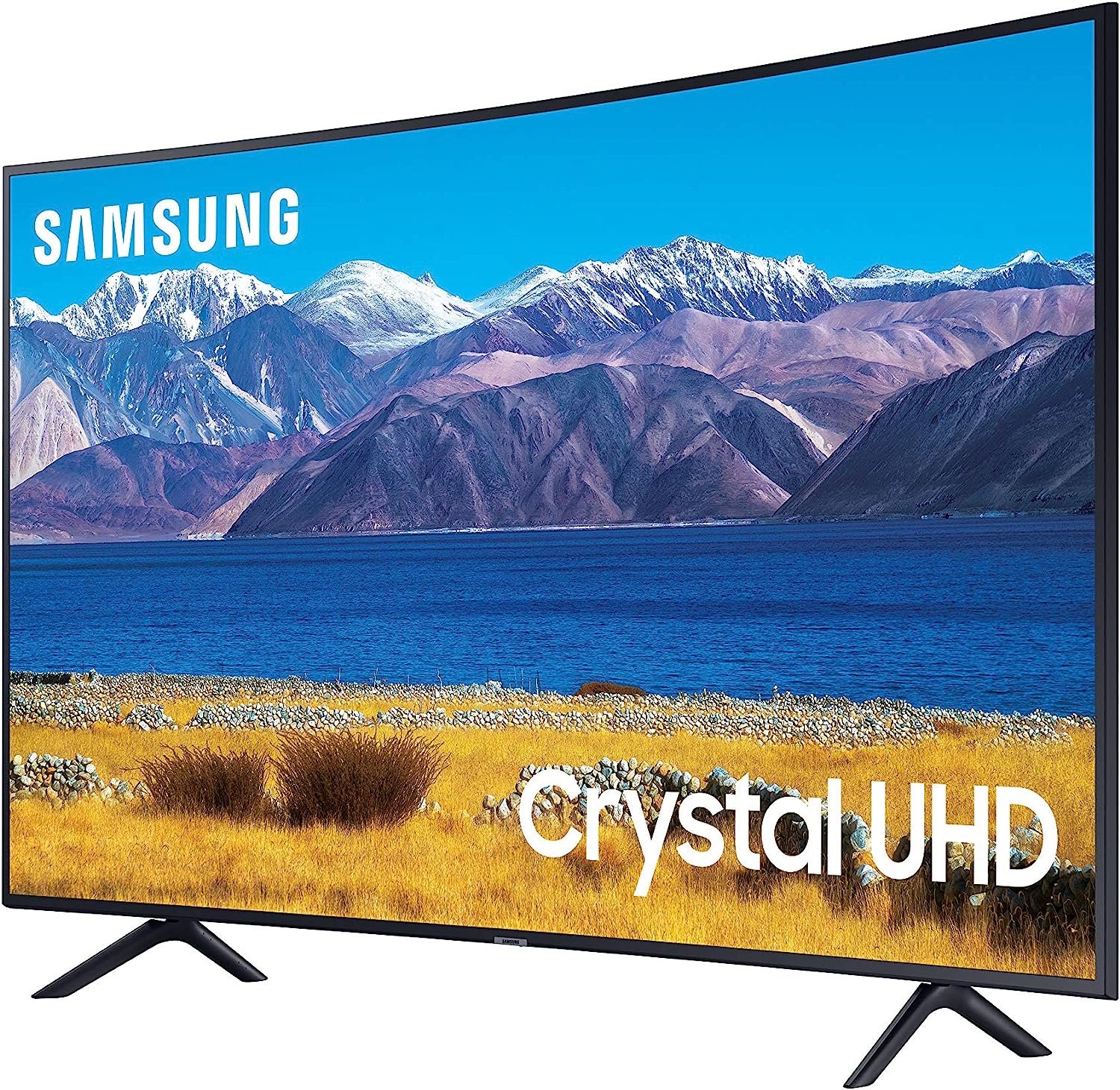 SAMSUNG 55-inch Class Curved UHD TU-8300 Series - 4K UHD HDR Smart TV With Alexa Built-in (UN55TU8300FXZA. 2020 Model). CHARCOAL BLACK