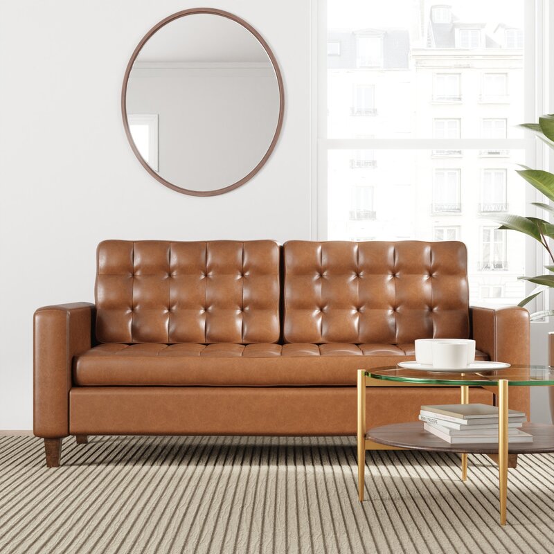 Milton 76 Vegan Leather Square Arm Sofa