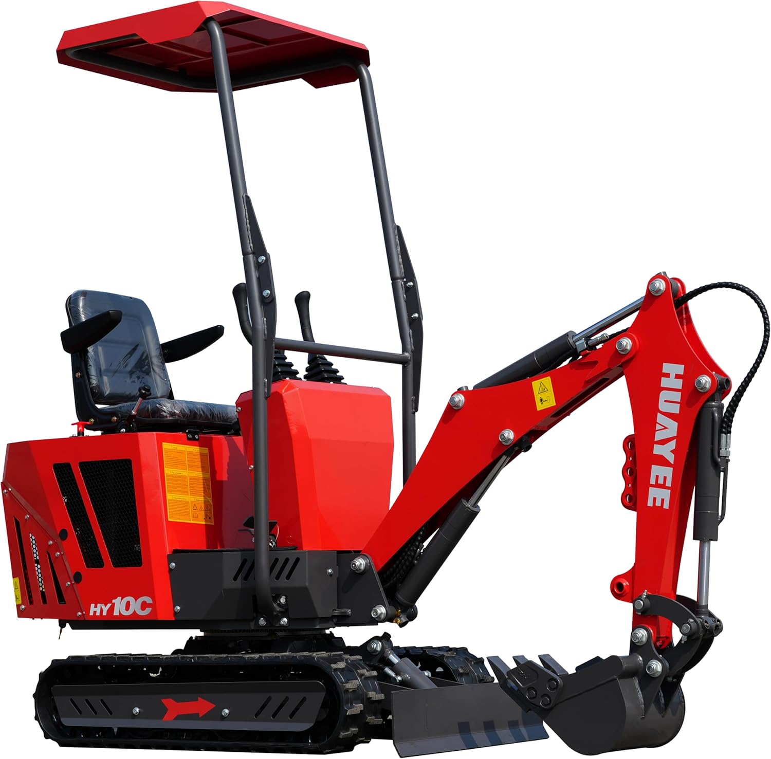 HY10C 1 Ton Mini Excavator. 13.5HP Gasoline Powered Compact Digger with EPA Certificate. Tracked Backhoe for Trenching. Farming. Landscaping. Curbside delivery & Professional unloading Included