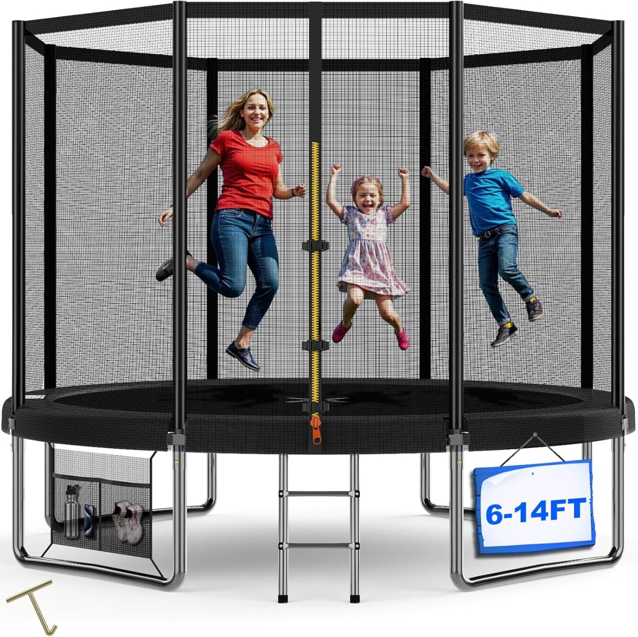 Devoko trampoline outdoor Ø 305 cm indoor trampoline children's garden trampoline. complete set with shoe net. ladder. edge cover. safety net. load capacity 150 kg
