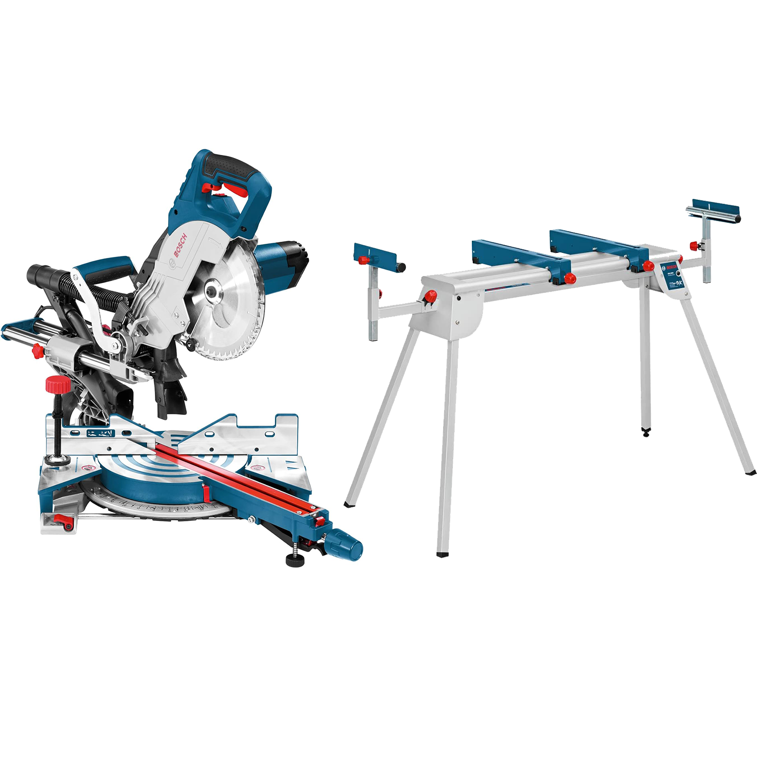 Bosch Professional GT GCM 8 SJL + GTA 2600 Scie Onglet radiale chassis Professional. Bleu