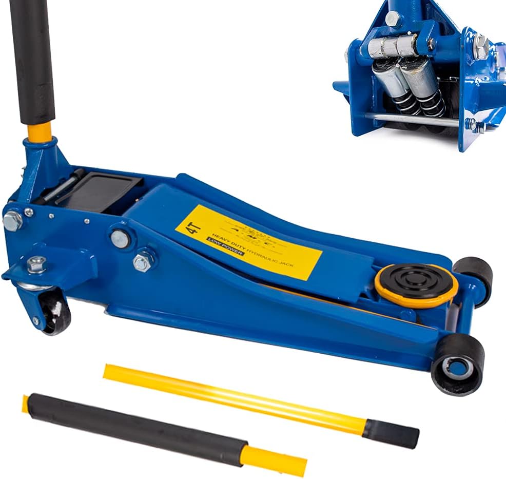 AMC Hydraulic jack. professional trolley jack. 4t. bidirectional bearing wheels. hydraulic jack. car jack. super low profile. professional. double piston. for vehicles