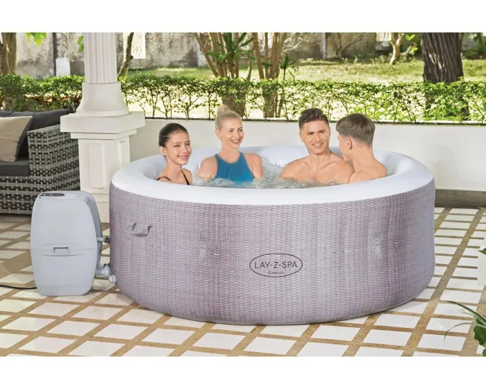 BESTWAY Spa gonflable Lay-Z-Spa® Cancun Airjet™ rond 2 à 4 personnes. 180 x 66 cm. 120 jets d'air