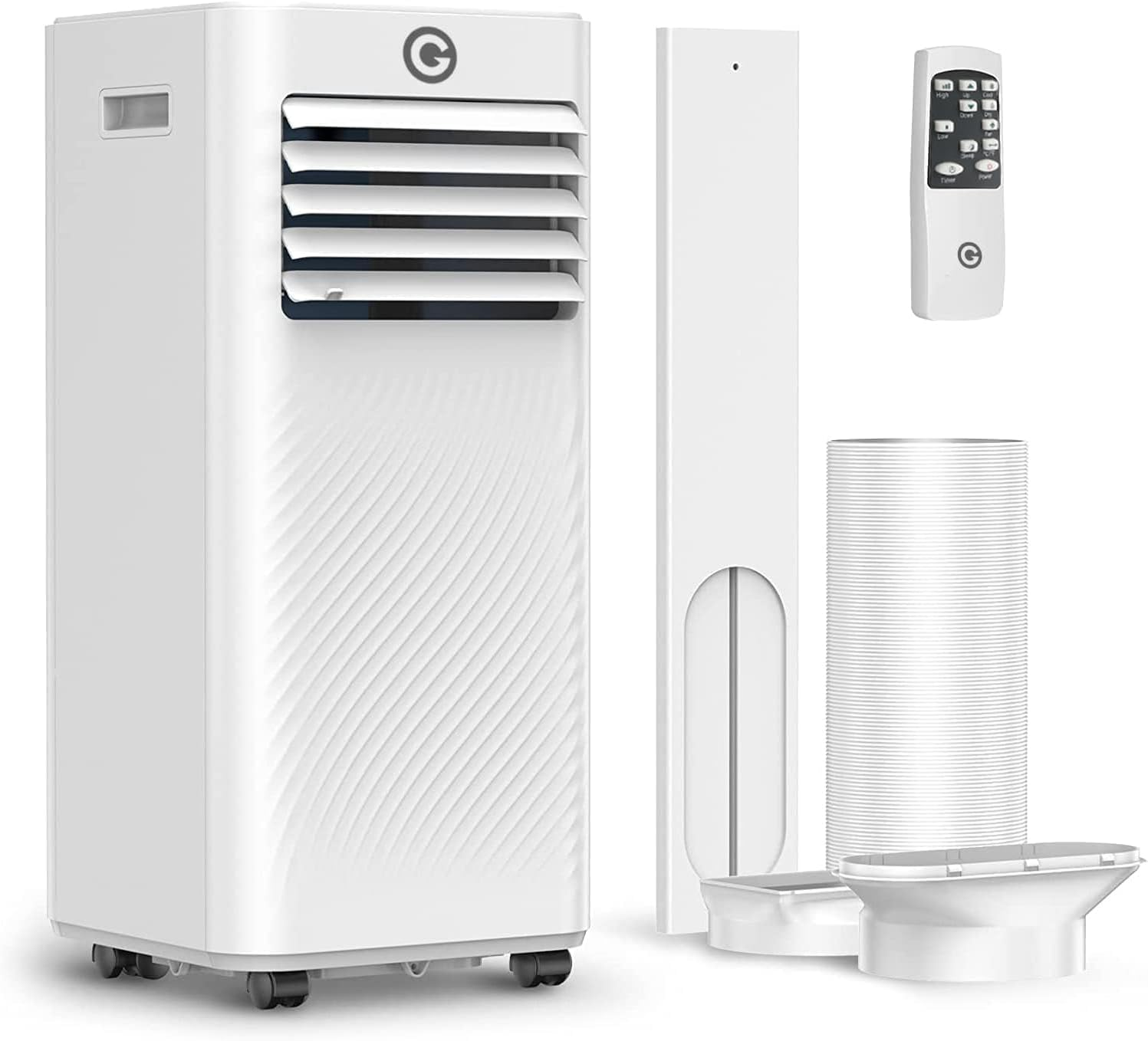 9000 BTU Air Conditioning Unit. 4-In-1 Portable Air Conditioner. Dehumidifier. Ventilation. Cooling Fan with 2 Fan Speeds.Digital Display. 24 Hour Timer & Window Venting Kit for Rooms Up to 300sq.ft