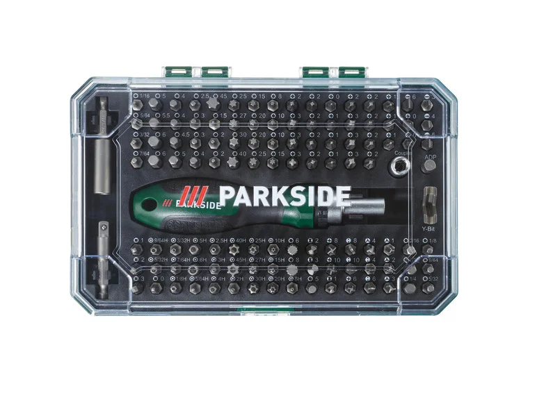 PARKSIDE® Jeu d'embouts de tournevis à cliquet. 115 pièces