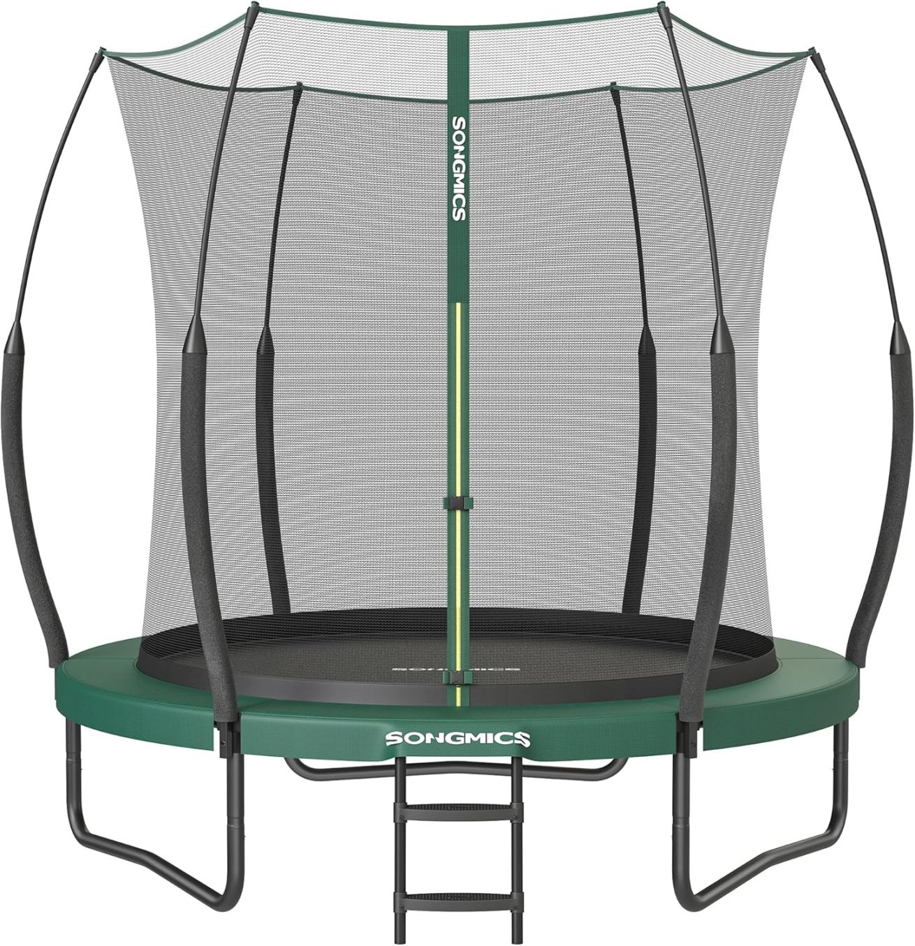 SONGMICS Springless Trampoline Ø 244 cm. Outdoor Trampoline for Children. Elastic Ropes. Zippered Safety Net. Fiberglass Poles. Safe. Quiet