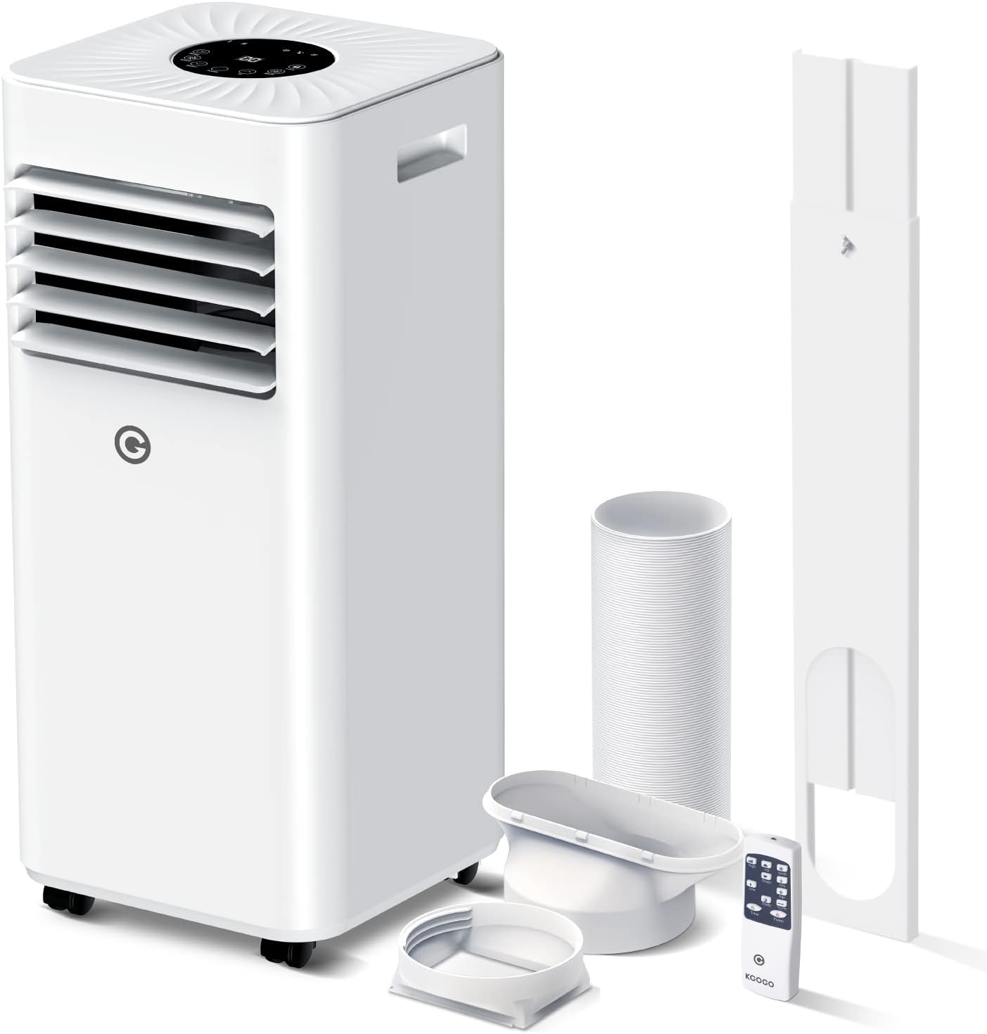 Air Conditioning Unit Portable Air Conditioner 9000 BTU 4-in-1 Dehumidifier. Cooling Fan with 2 Speeds. Digital Display & Remote Control. Window Kit. 24 Hour Timer for Room Up to 269sq.ft