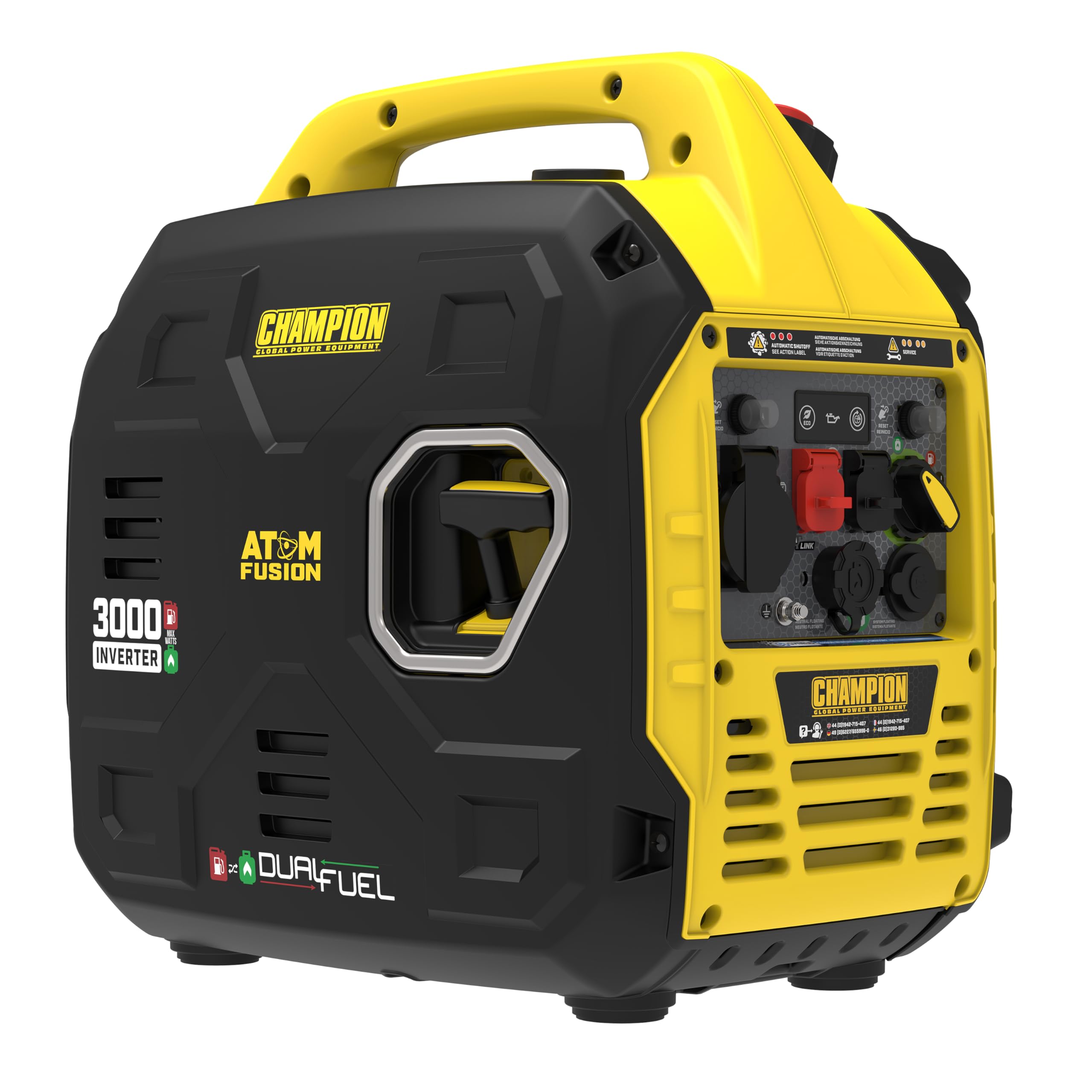 Champion Power Equipment Dual Fuel Power Converter (Max Power 3000 W. Portable Inverter. Running Time up to 11.5 Hours. Extremely Quiet. Emergency Generator) 93001i-DF-EU