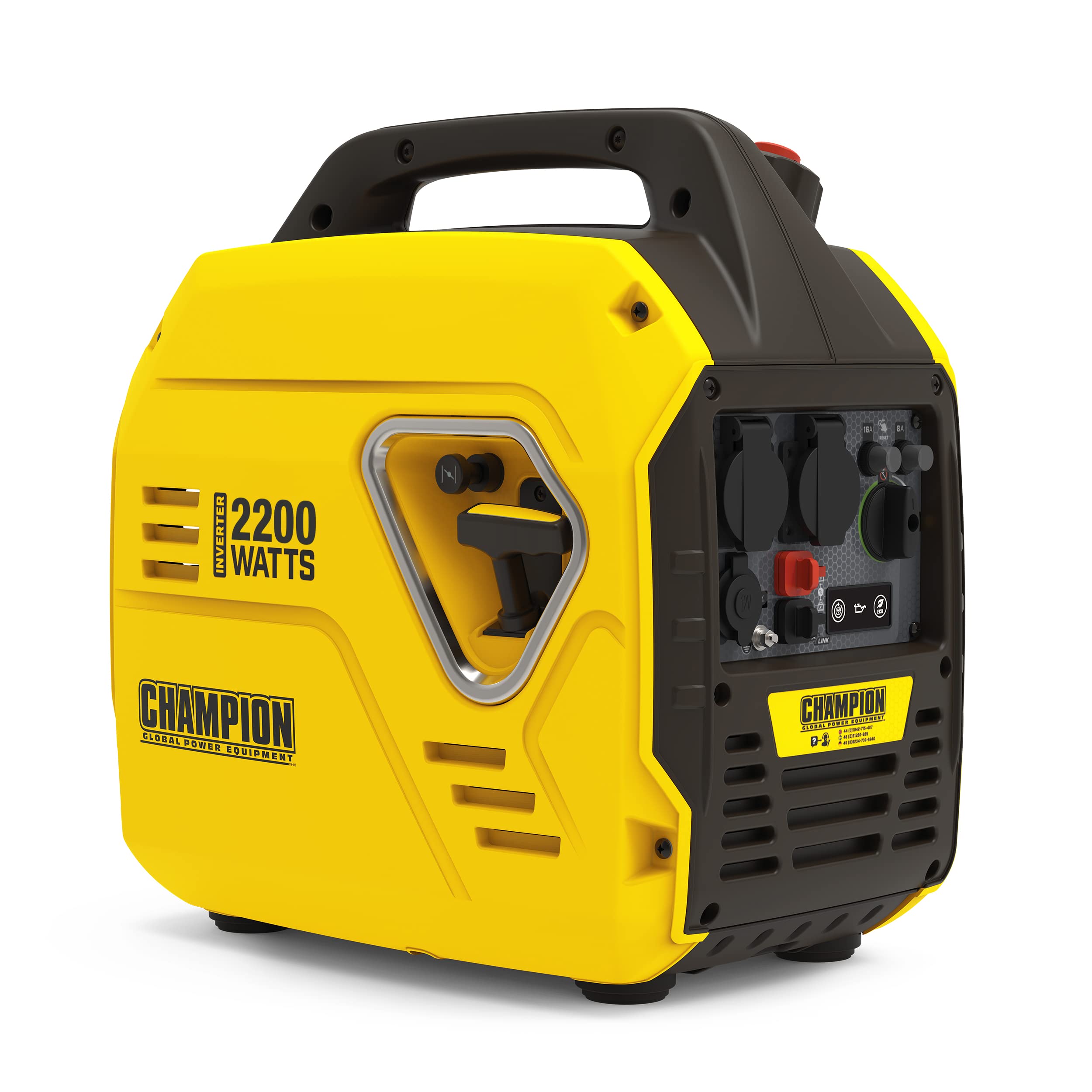 Champion Power Equipment The Mighty Atom Power Generator (2200W Inverter Petrol Only. 58dBA - 7m Distance. 12V DC Socket and Dual Port USB Adapter. for Camping / Outdoor) 9200i-EU
