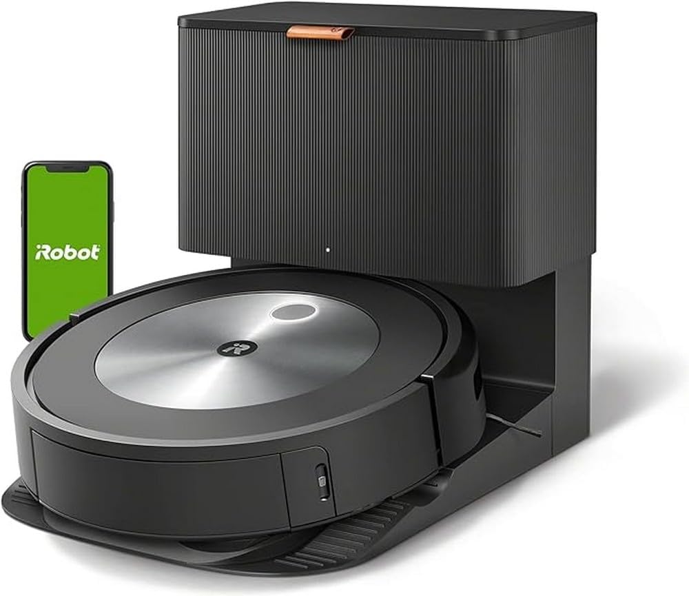 iRobot Roomba j7+ Wi-Fi Connect Robot Vacuum with Automatic Dirt Disposal - Dual Multi Surface Rubber Brushes. Ideal for Pets. Learns. Maps. and Adapts to your Home. Object Detection and Avoidance