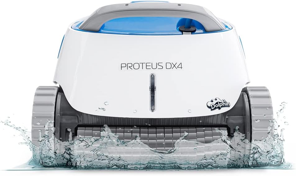Dolphin Proteus DX4 Automatic Robotic Pool Vacuum Cleaner. Wall Climbing. Waterline Scrubber Brush. Ideal for In-Ground Pool up to 50 FT in Length