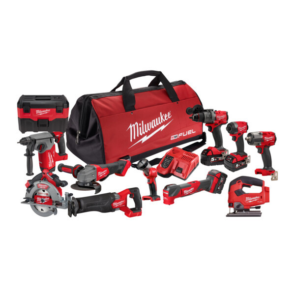 Milwaukee M18FPP11A3503B - M18 FUEL 18V 11 Piece 3 x 5.0Ah Cordless Power Pack Combo Kit