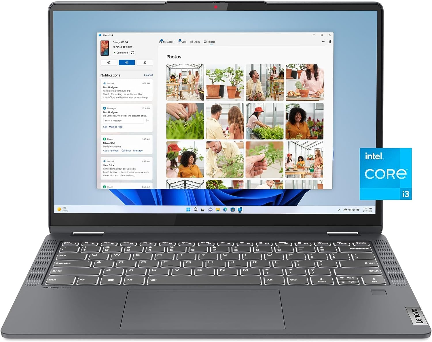 Lenovo IdeaPad Flex 5i - (2023) - Everyday Notebook - 2-in-1 Laptop Computer - Windows 11-14 WUXGA Touchscreen - 8GB Memory - 256GB Storage - Intel Core i3-1215U - Fingerprint Reader - Storm Grey