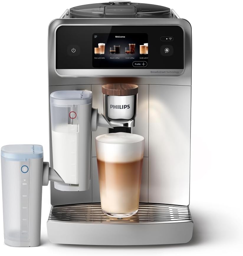 Philips Café Aromis Kaffeevollautomat – BrewExtract Technologie, LatteGo Pro, 50+ heiße & kalte Getränke, mit einfacher Reinigung, intuitives Display und Barista-Assistent (EP8757/20)