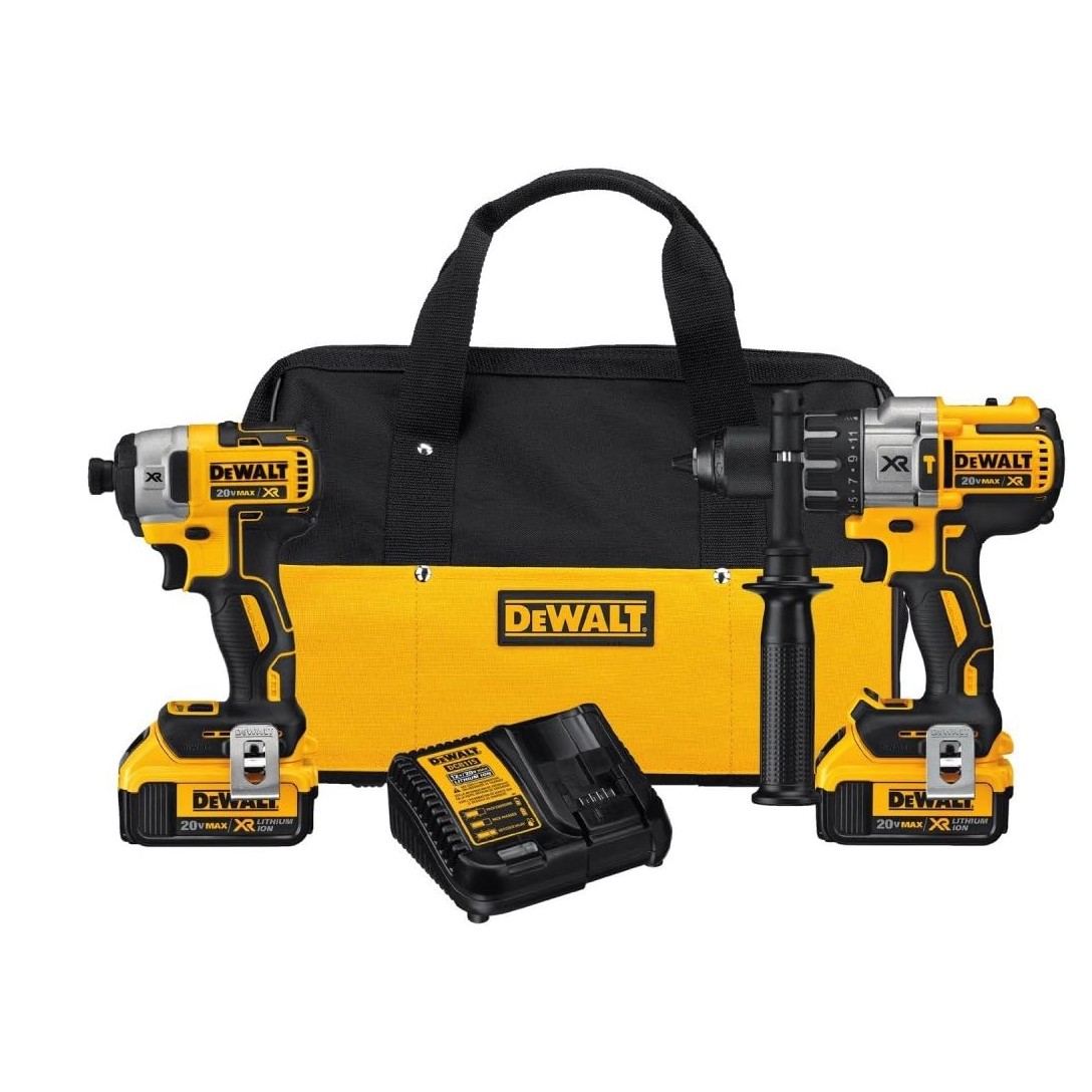 DEWALT 20V MAX Hammer Drill and Impact Driver. Cordless Power Tool Combo Kit with 2 Batteries and Charger (DCK299M2)