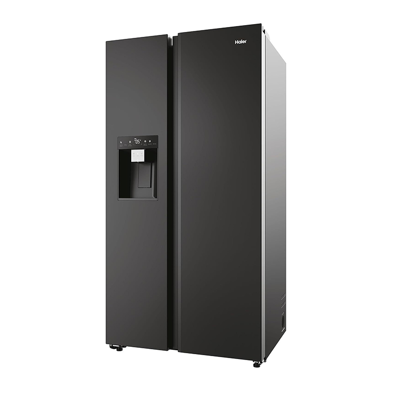 Haier HSW59F18EIPT American Style Fridge 601L Total Capacity Freezer with Water and Ice Dispenser. Black. E Rated [Energy Class E]