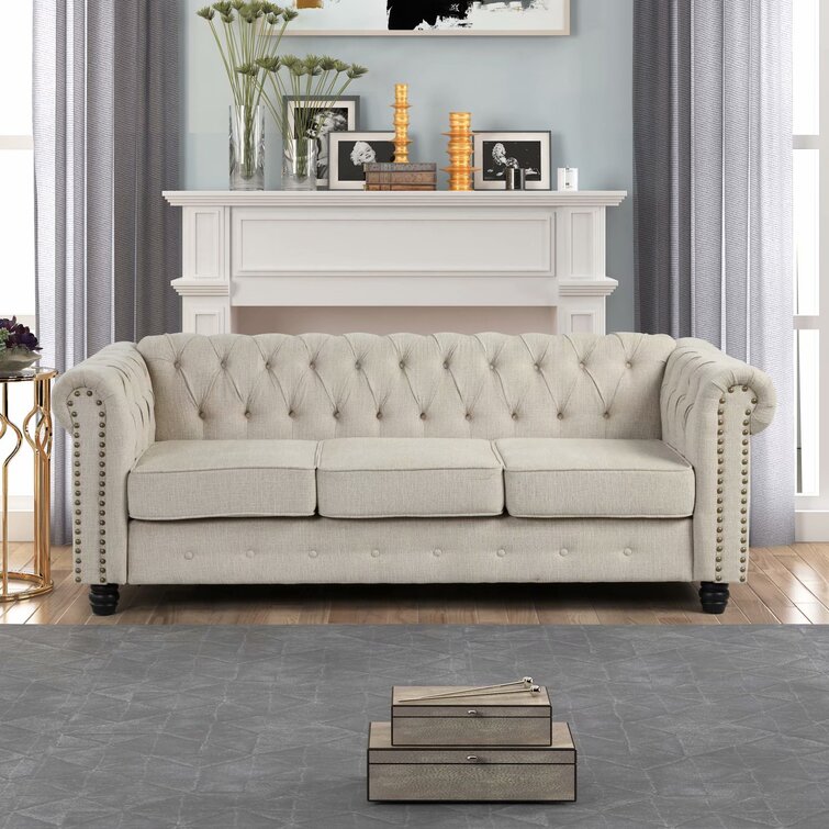 Gilles 82 Rolled Arm Chesterfield Sofa