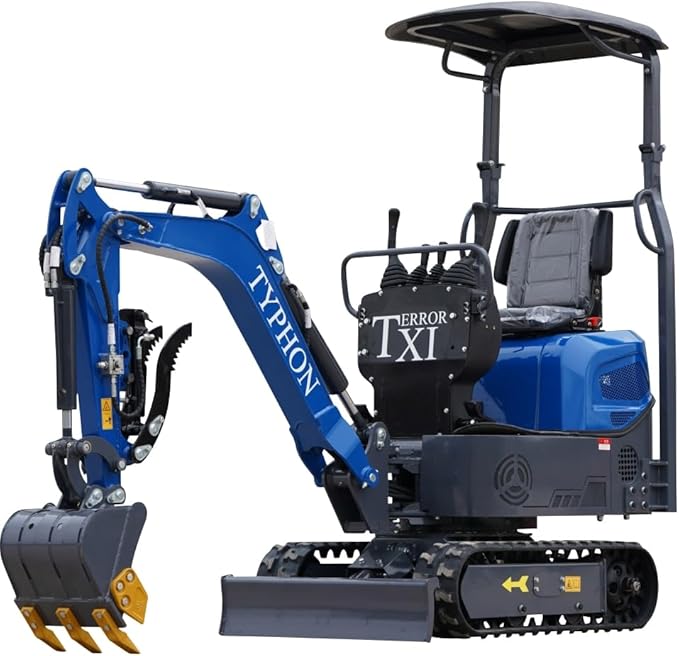 Terror XI Storm Mini Excavator C 1.1 Ton Trench Digger with Boom Swing. Hydraulic Thumb Clip. Bucket. Hydraulic Oil Cooler