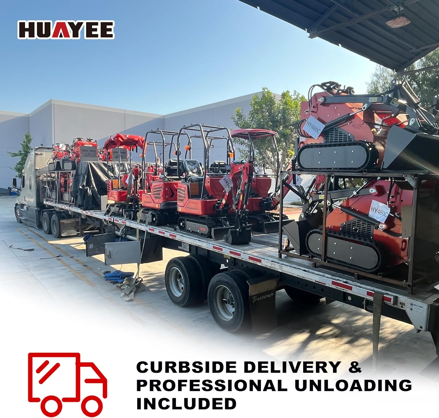 HY14C 1.4 Ton Mini Excavator w/Side Swing Boom. Semi-Auto Quick Coupler & Hydraulic Thumb for Tight Space Construction. Landscaping. Farming 13.5HP B&S Engine. Includes delivery & unloading services