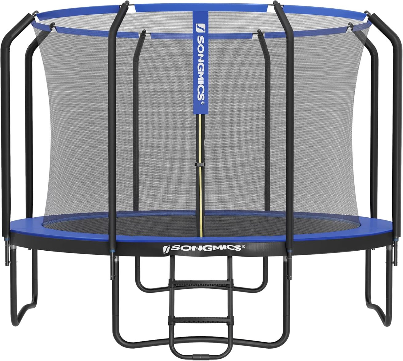 SONGMICS Outdoor Trampoline Ø 244 cm. Round Garden Trampoline with Safety Net and Ladder. Edge Cover. Padded Frame. for Children