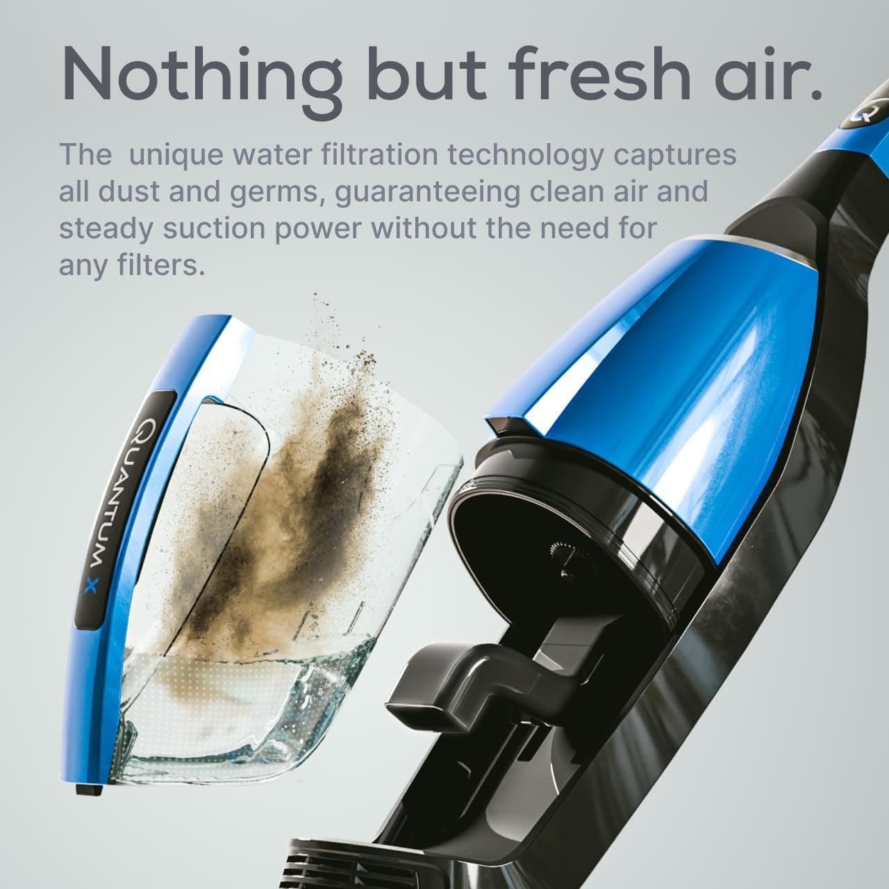 Quantum X Upright Water Filter Vacuum — The Best Bagless Household Vac Cleaner with Water & MicroSilver Filtration to Clean Wet & Dry Messes - Pet. Dog Hair & Toddler Spills on Carpet & Hardwood Floor