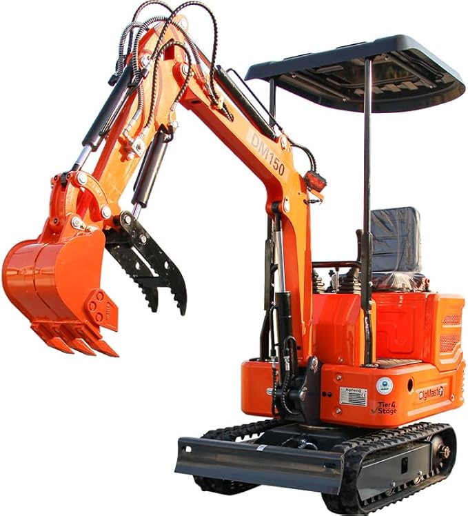 2.000 lbs Mini Crawler Excavator Hydraulic Thumb Canopy B&S Engine EPA for Garden. Farm. Park. Road Micro Digger USA Stock