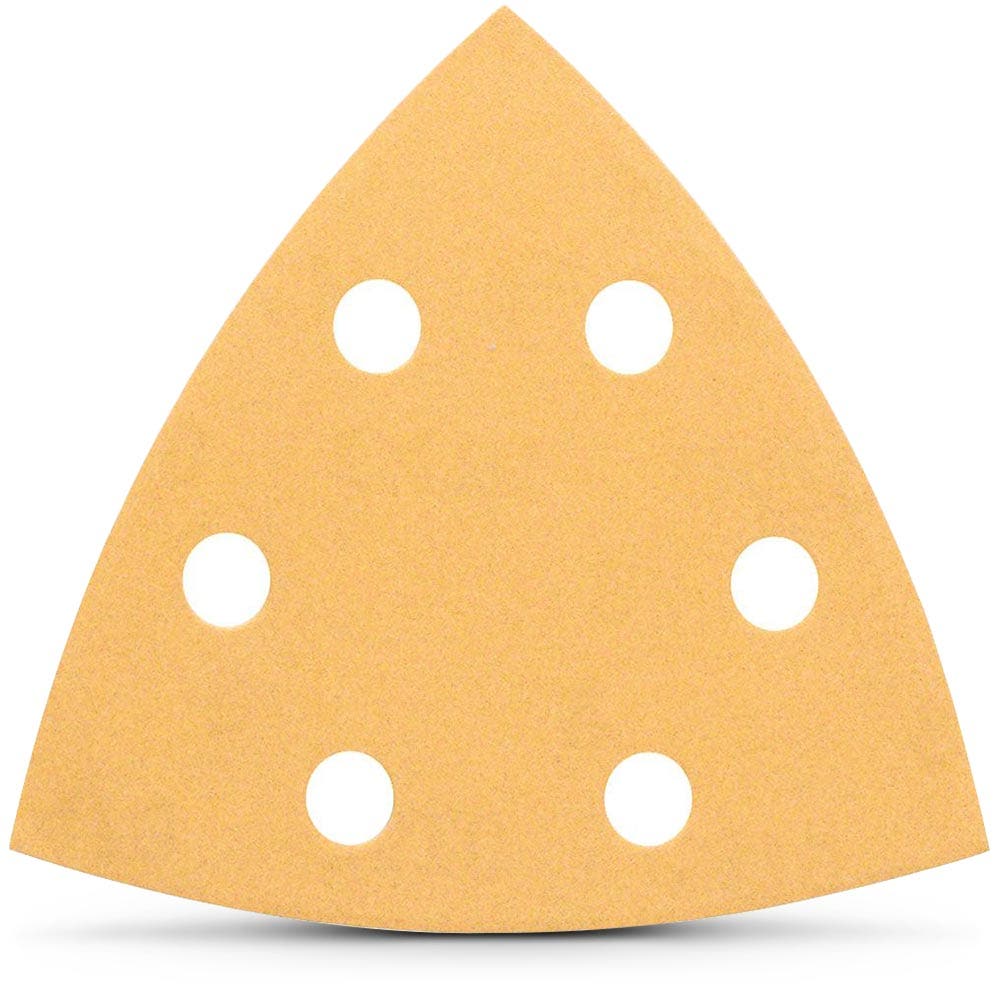 BOSCH 93mm 40-Grit 6-Hole Hook & Loop Delta Sanding Sheet for Wood & Paint - C470 - 5 Piece